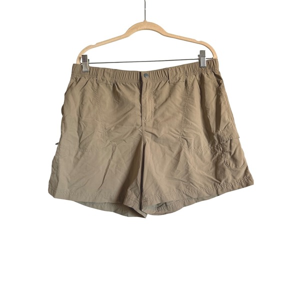 Columbia Pants - Outdoor Active Fishing Columbia Womens Tan‎ Nylon Cargo Hiking Shorts Khaki Sz L